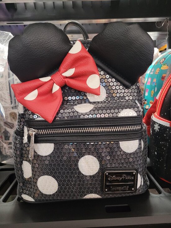 Loungefly Handbags - Disney Parks Loungefly Minnie Mouse Sequined Polka-Dot Mini Backpack New